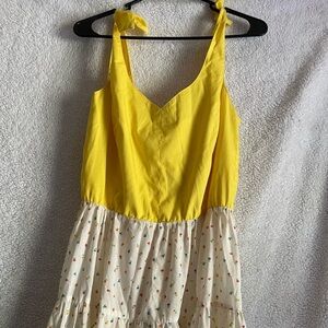 Vibrant Yellow and White Floral Dress